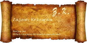 Zajzon Krizanta névjegykártya